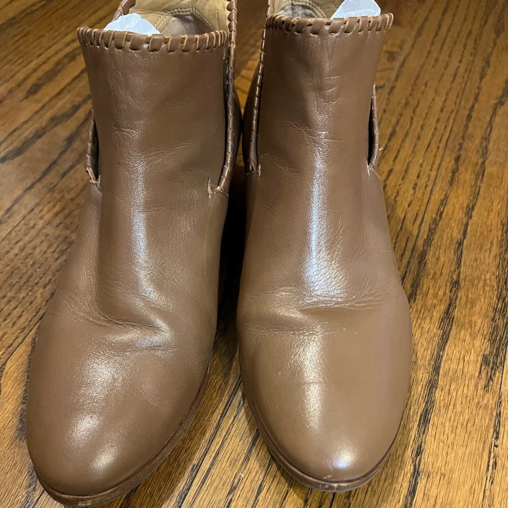 Jack Rogers pecan colored booties. Rarely worn; like new condition.